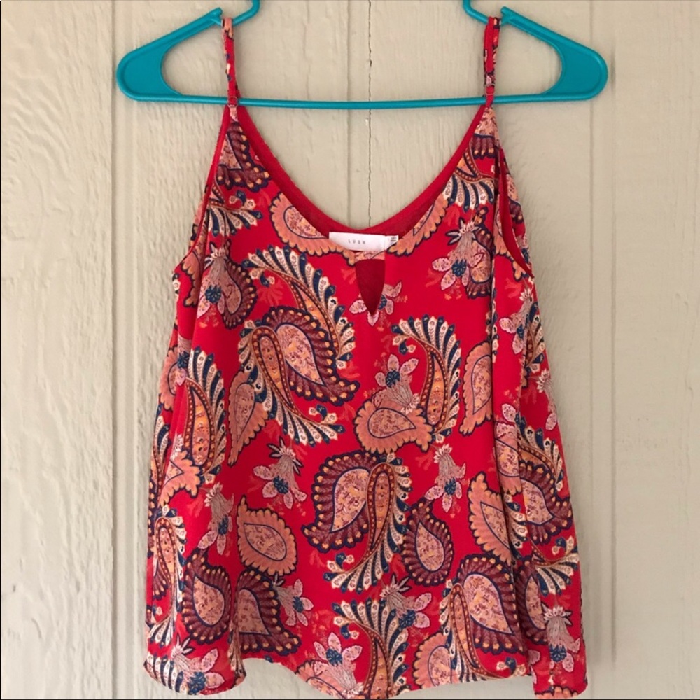 Lush Paisley spaghetti strap top